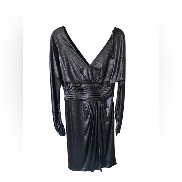 Tadashi collection Elegant Black Metallic Dress size L - Picture 5 of 10